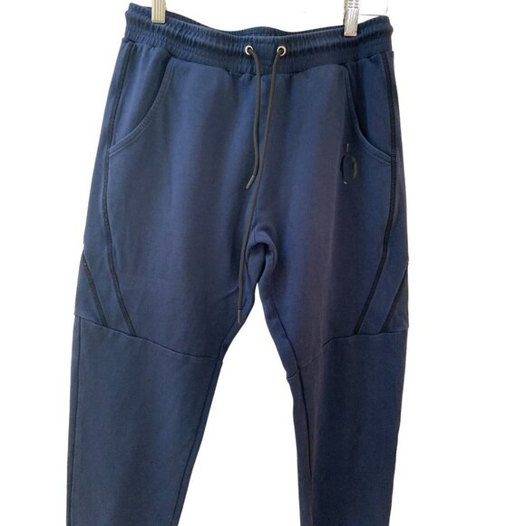 Hera x Hero Mens Dual Jogger Sweatpants Activewear Navy Blue M - Picture 2 of 7